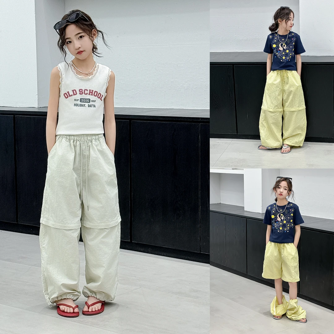 女童夏装休闲裤2025新款童装女中大童夏季时尚裤子韩版时髦短裤