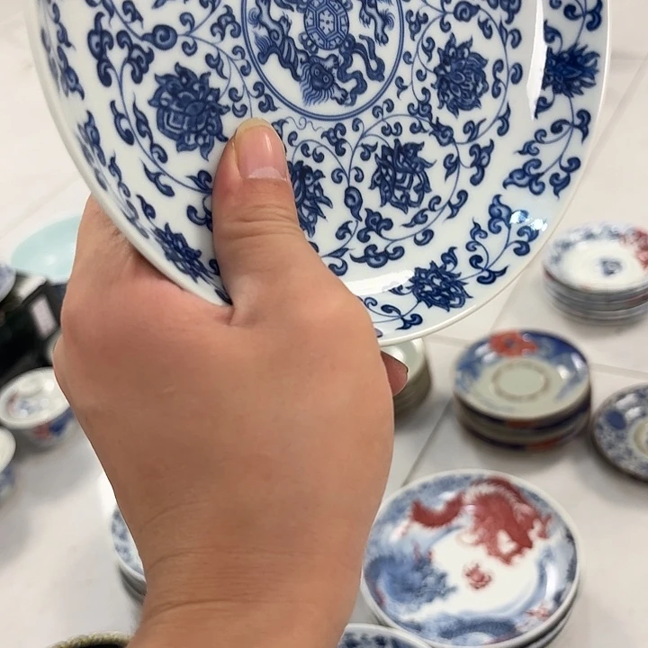 瓷片青花缠枝莲小胡乘景德镇