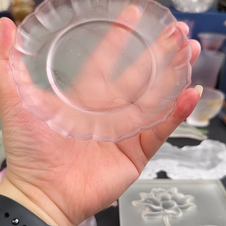 尚*主紫色莲花盘 古法琉璃