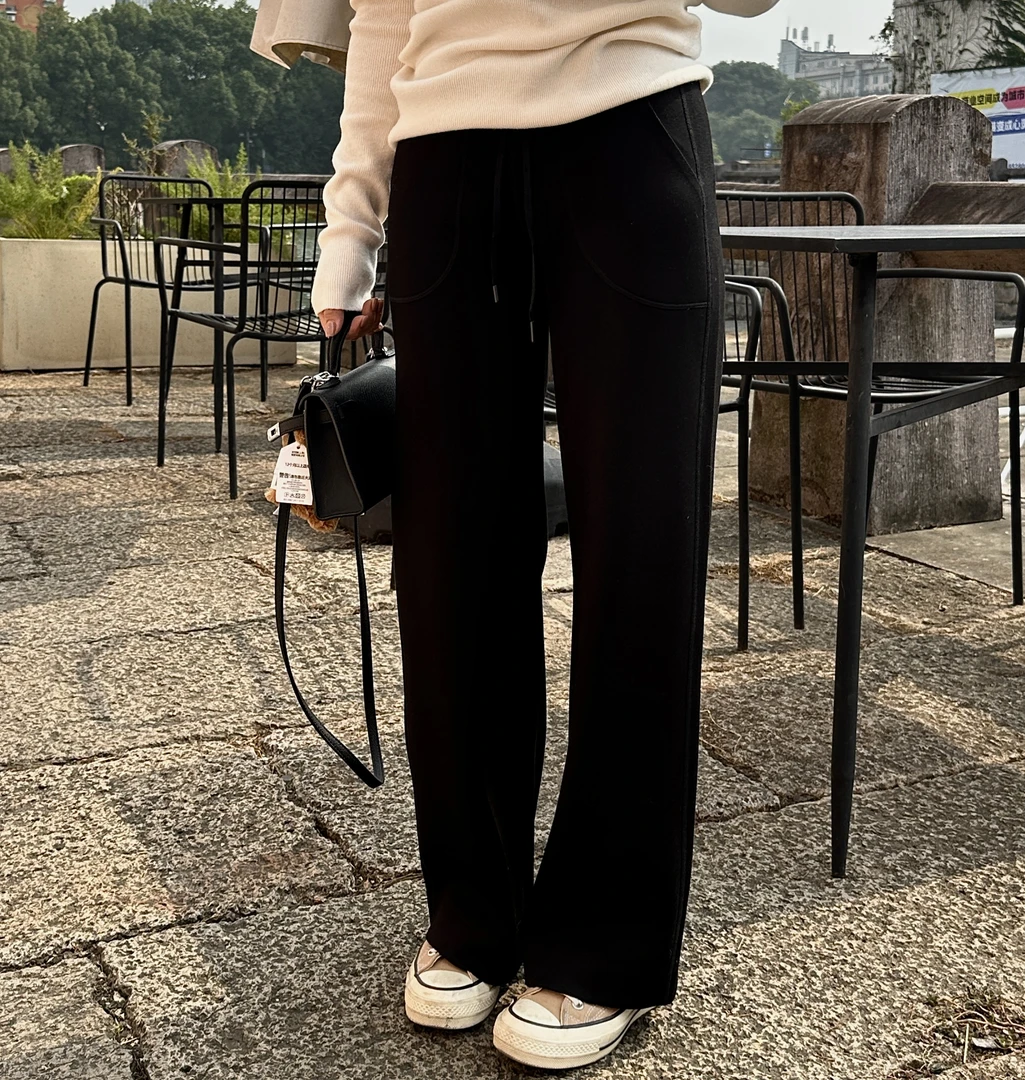 【汐汐女装店】小个子定制时尚百搭松紧腰直筒超模裤 XXA2510041