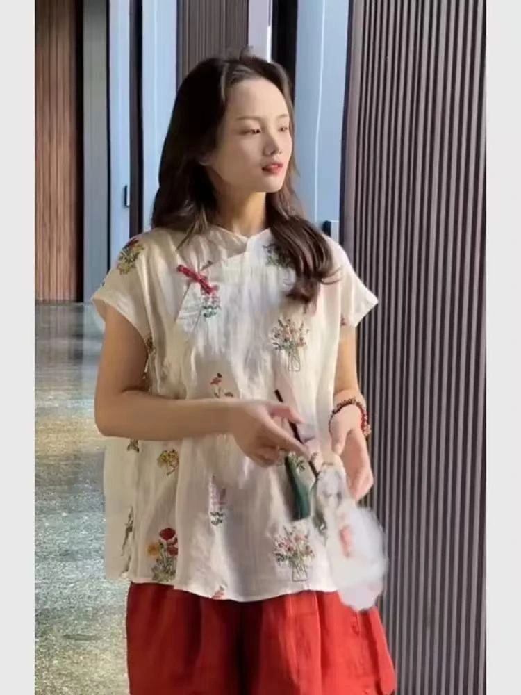 L033新款时尚棉麻麻料职业时髦洋气欧货夏季女装亚麻