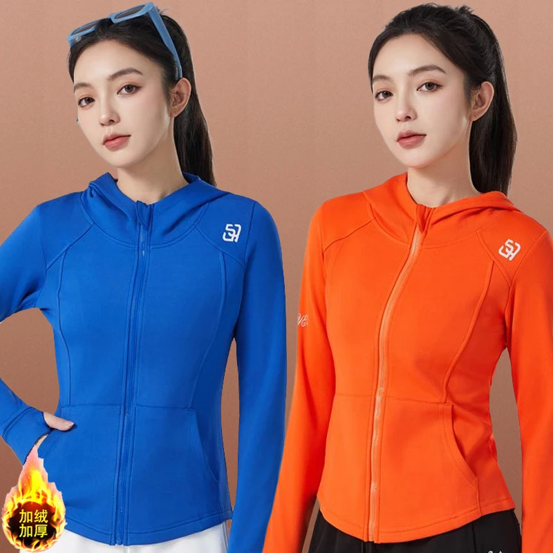 冬新款广场舞服装上衣速干弹力绒套指连帽外套运动跳体操鬼步舞服