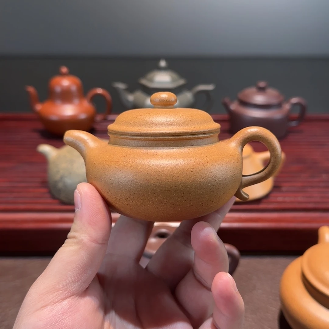 紫砂茶壶清**然老宕口黄金段仿古