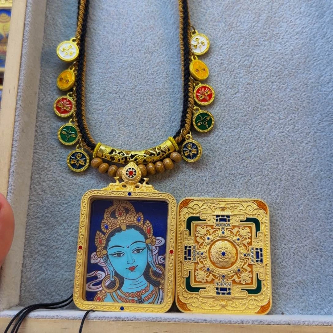 吊坠精****迹纯手绘绿度母。