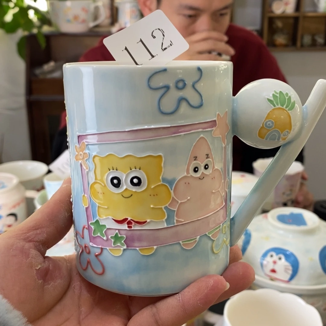 瓷片景德镇釉下彩手绘