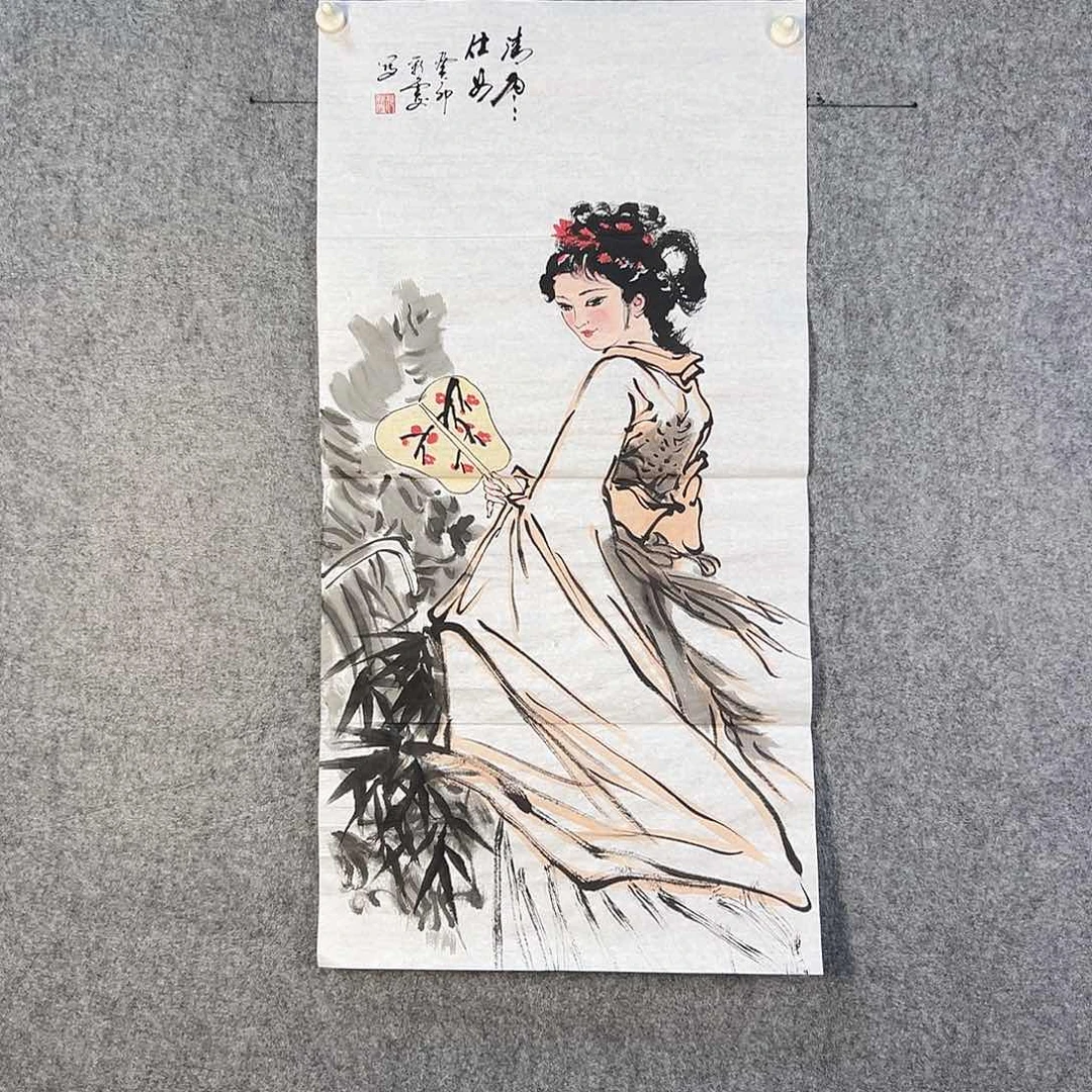 国画168 花鸟在树丛的顶端鸣叫叫声