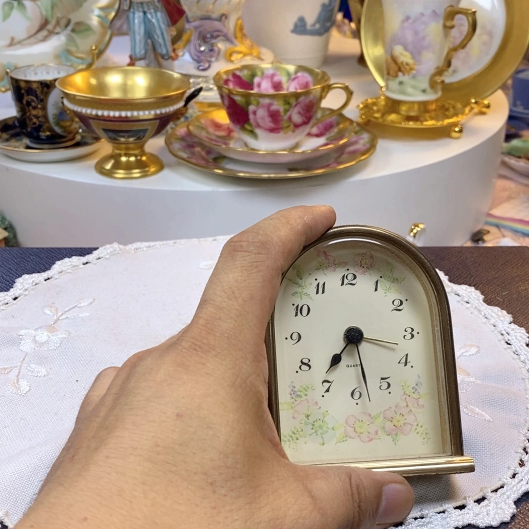 瓷片咖啡杯水晶杯摆件