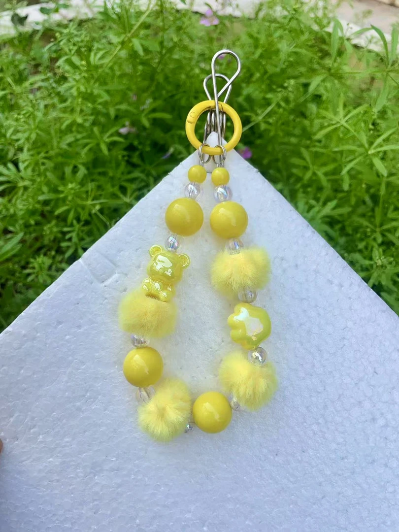 可爱【3条】手绘DIY串珠手机链清库存 手工制作 默认微瑕 介意勿拍