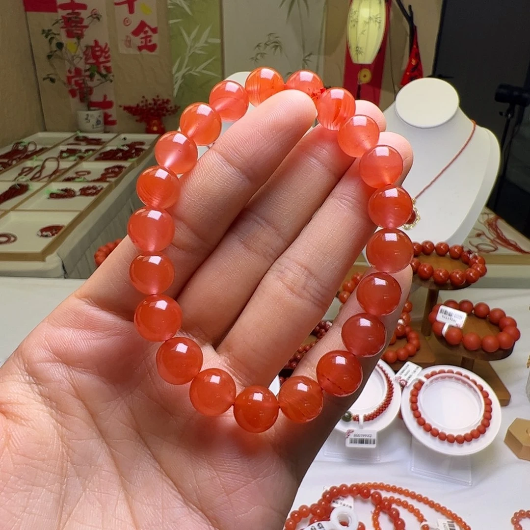 南红玛瑙未镶嵌9mm+冰红