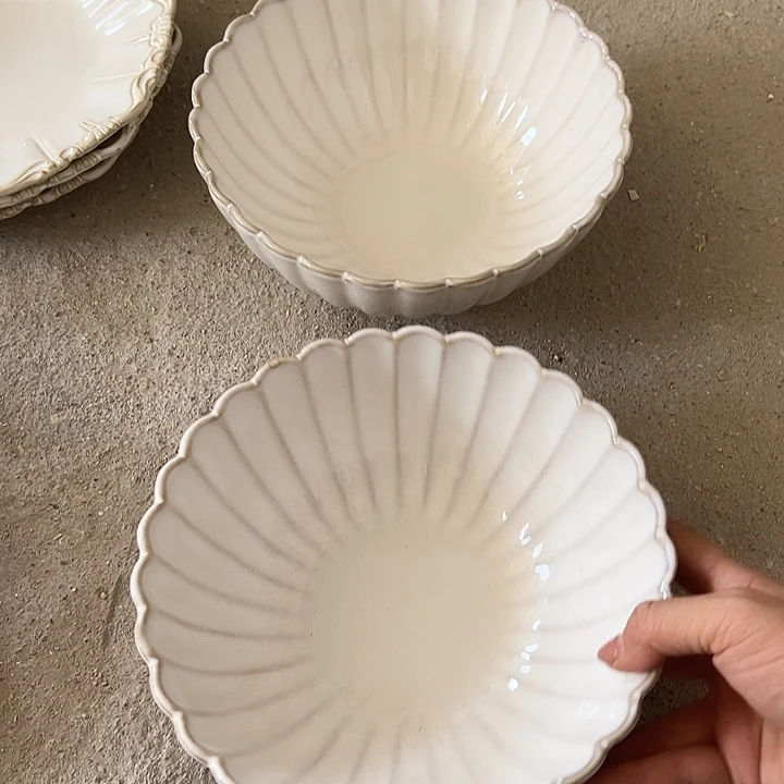 瓷片全场瑕疵特价贝壳汤碗2个