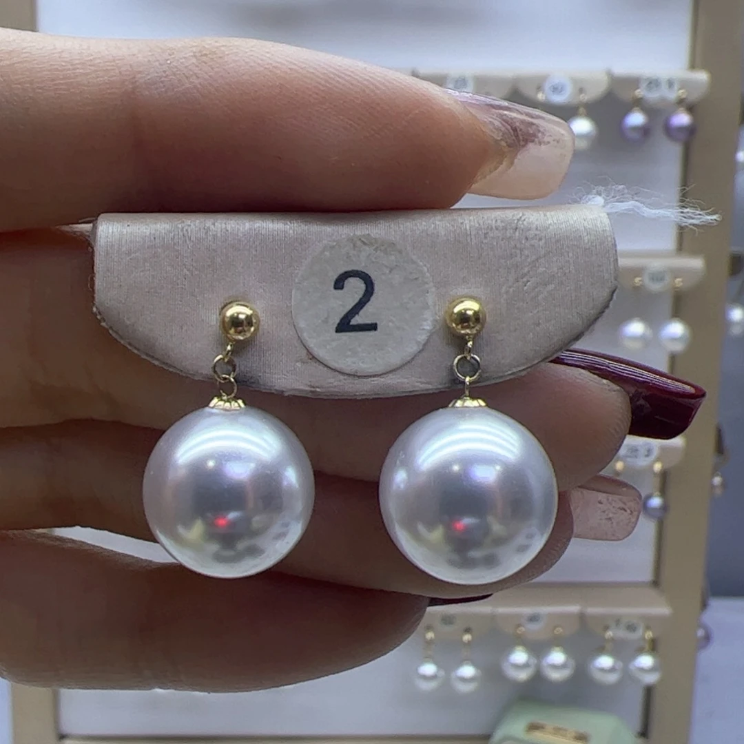 淡水珍珠耳饰18K金镶嵌