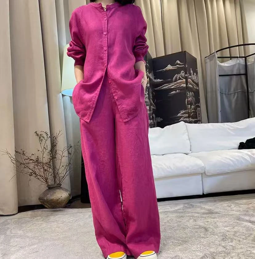 ZUOXIQII琉璃慵懒风百搭火龙果色套装女