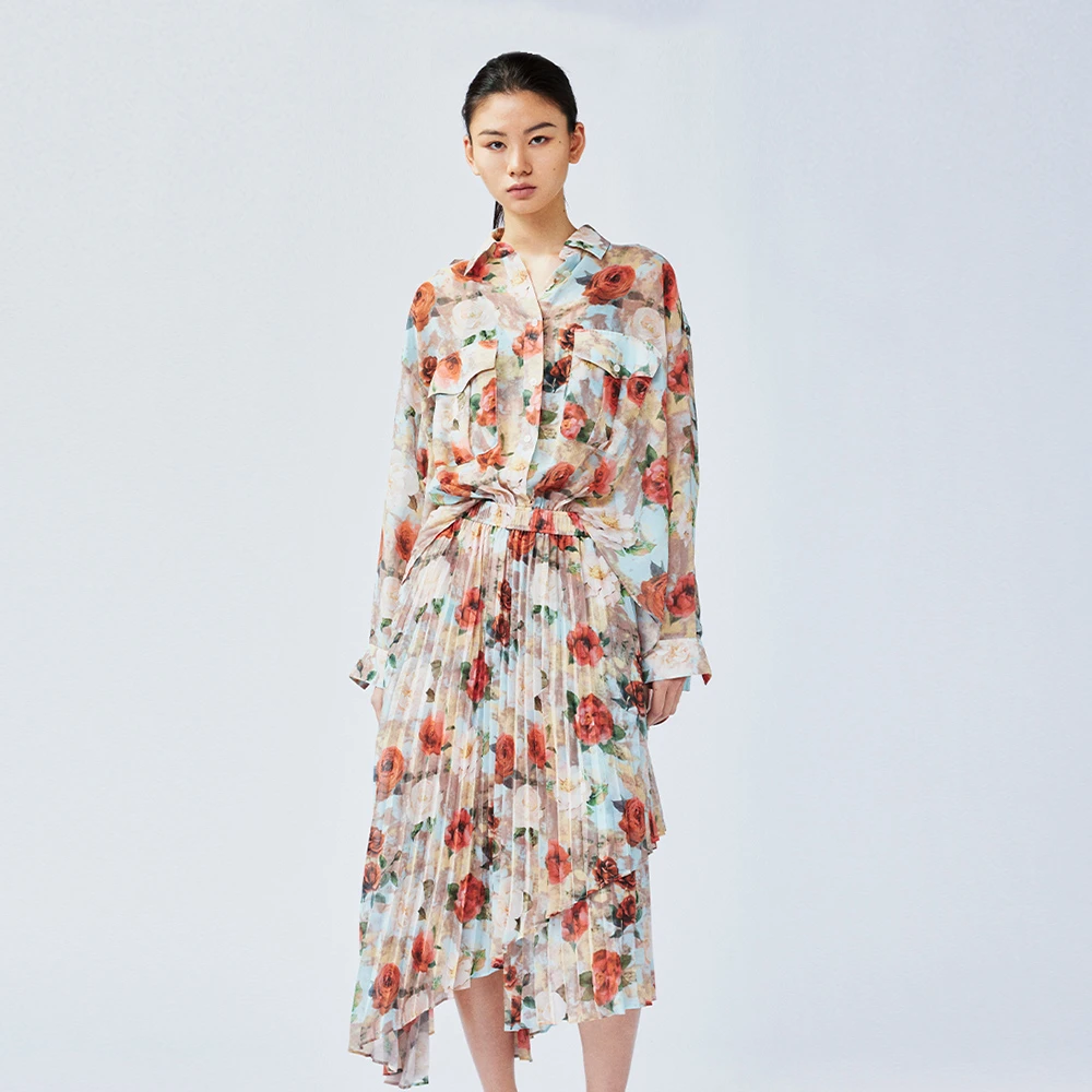 UOOYAA/乌丫2025春款「New Vintage」玫瑰印花连衣裙UY25133L135135