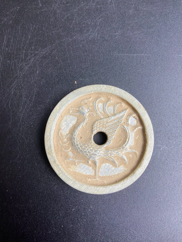 和田玉朱雀图案圆璧
