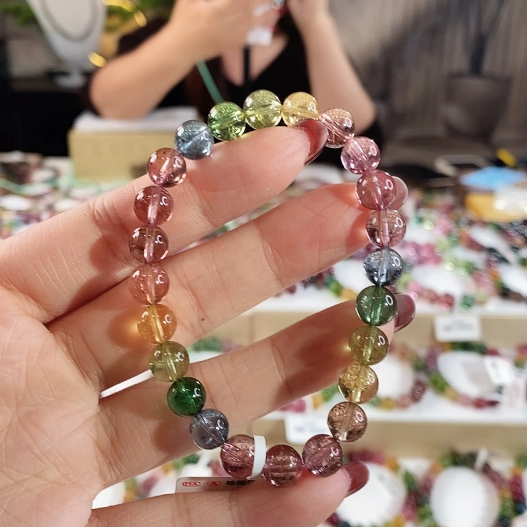 碧玺手串未镶嵌G2284单圈颜色微差