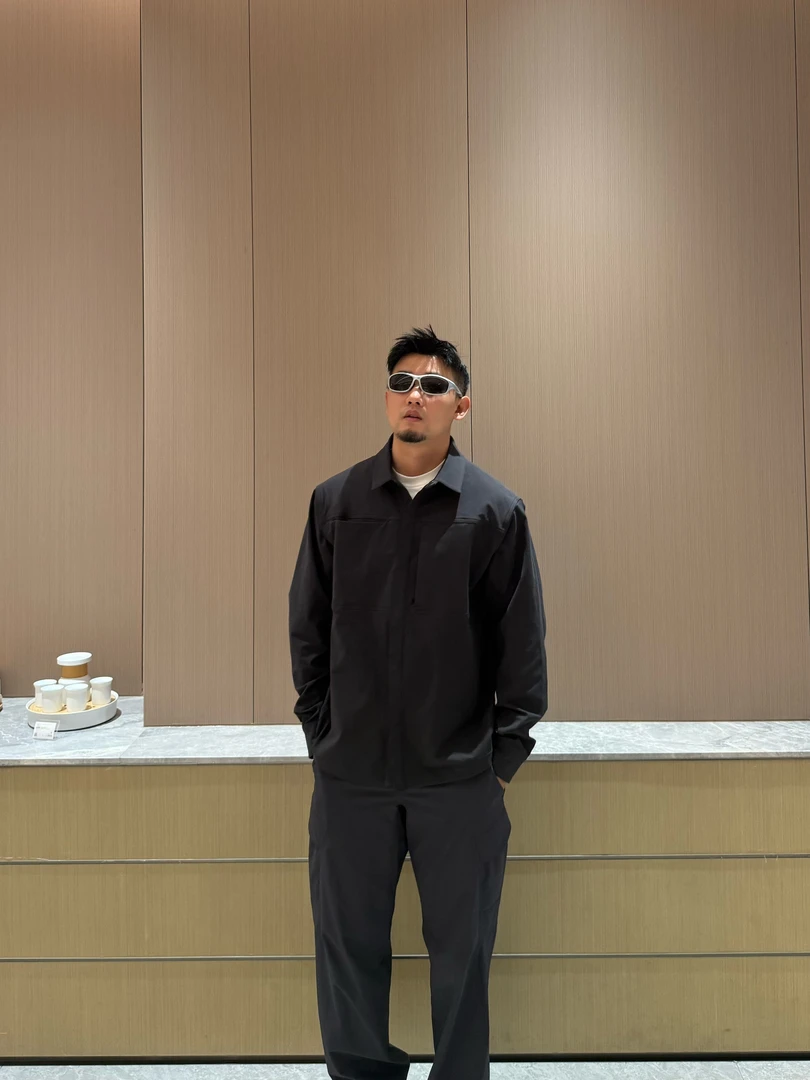 板正！Cronin cotton康宁软壳弹力翻领衬衫户外翻领工装夹克外套