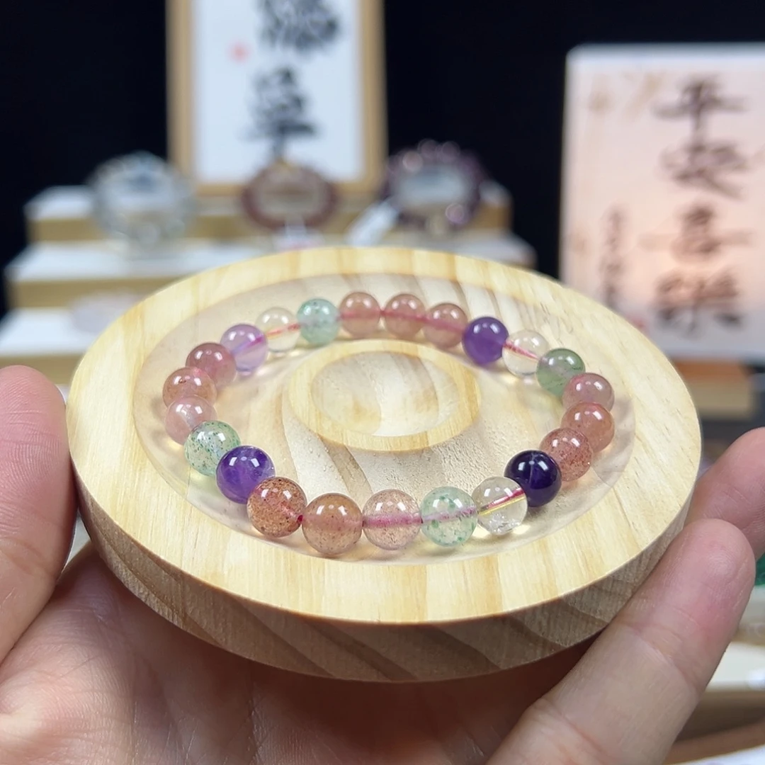 水晶手链未镶嵌草莓多宝