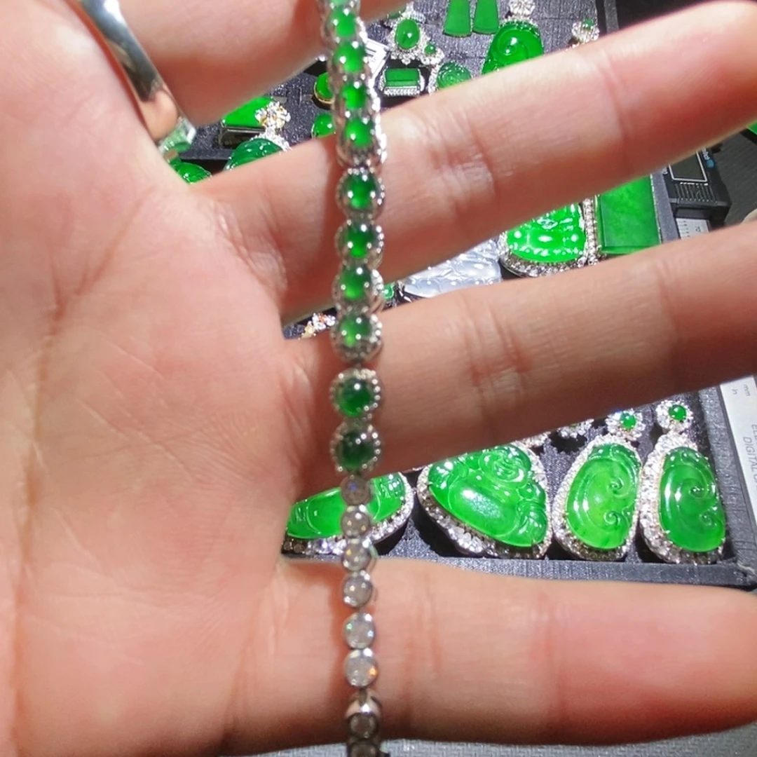 翡翠未镶嵌手链A货翡翠12