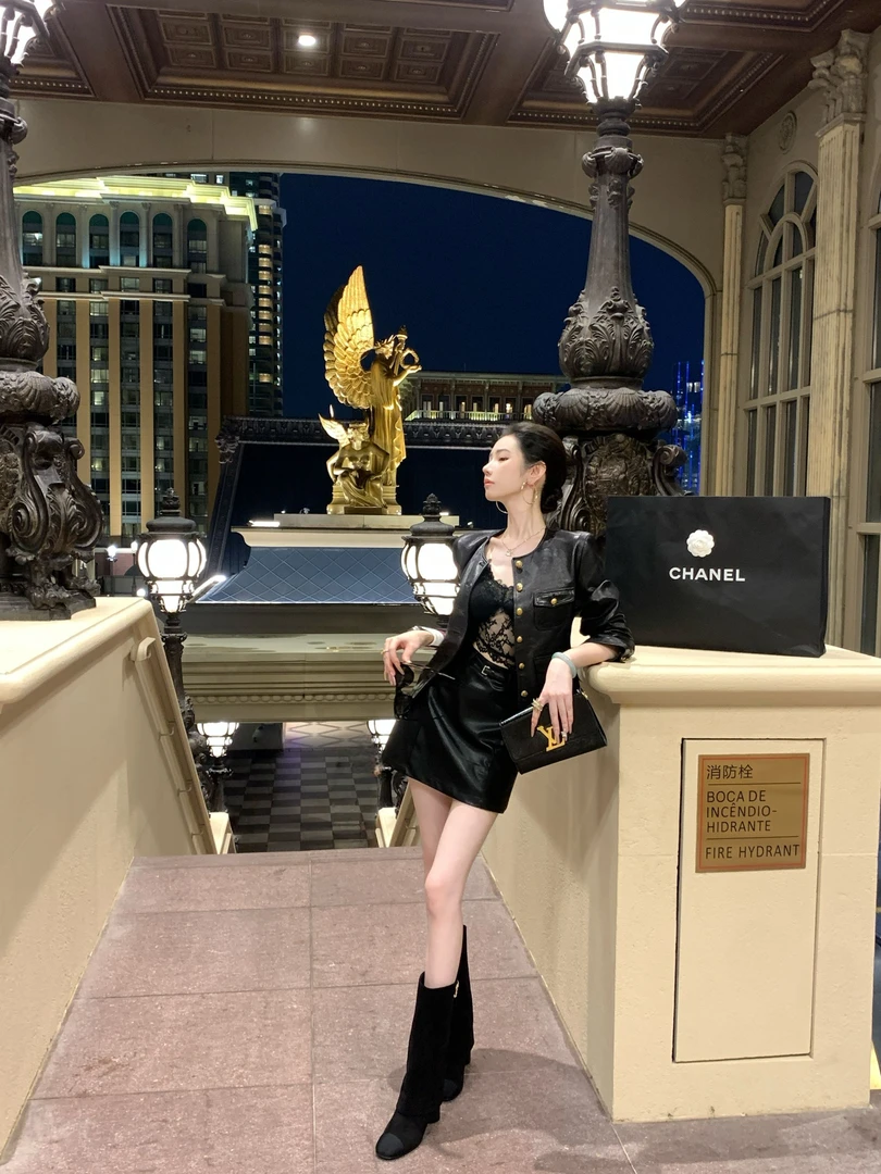 【雅乔定制】时尚百搭高腰A字半身裙皮短裙DYDD-25070039