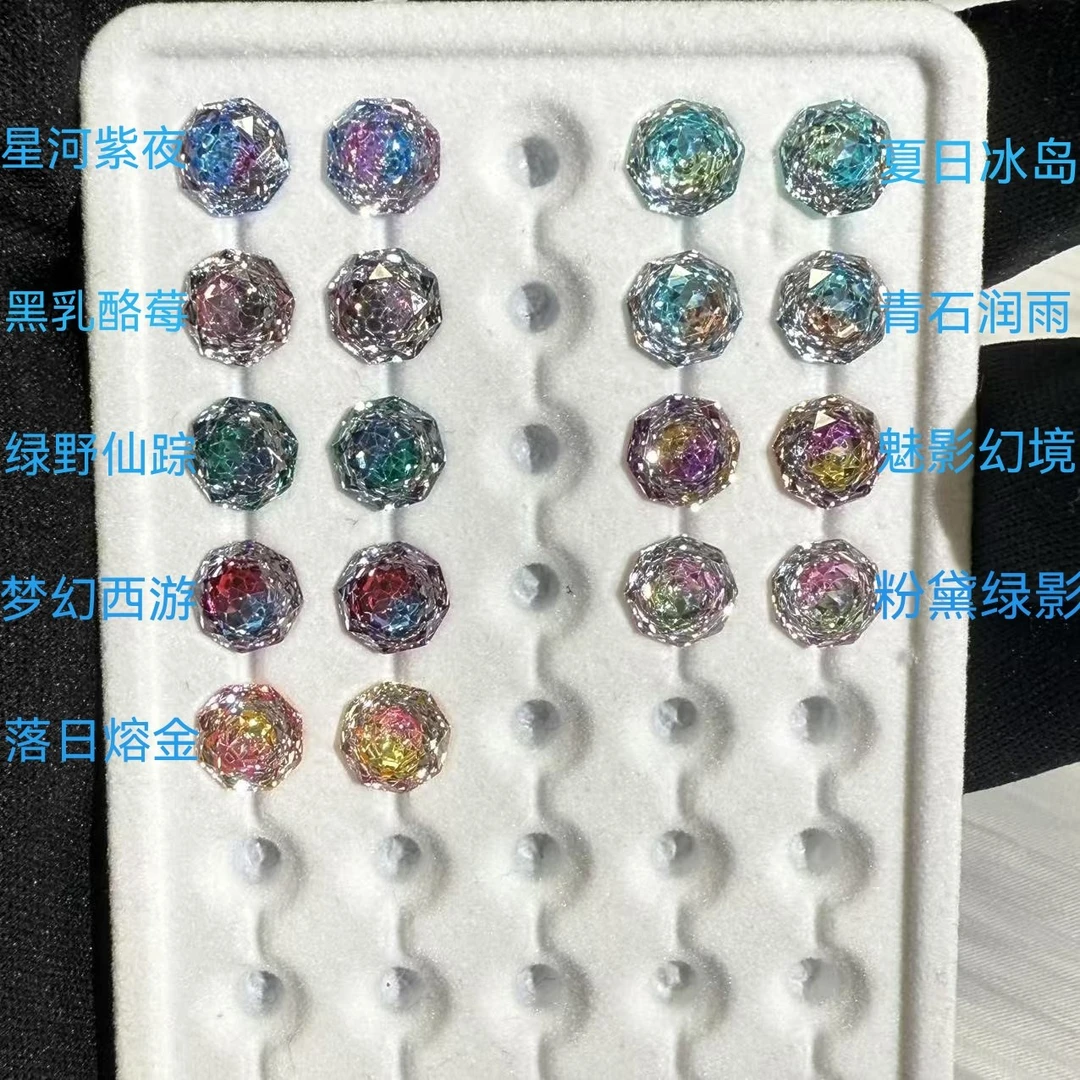 钛钢锆石耳饰 钛钢锆石耳钉#玫瑰双色镀膜#钛合金耳钉/裸石锆石