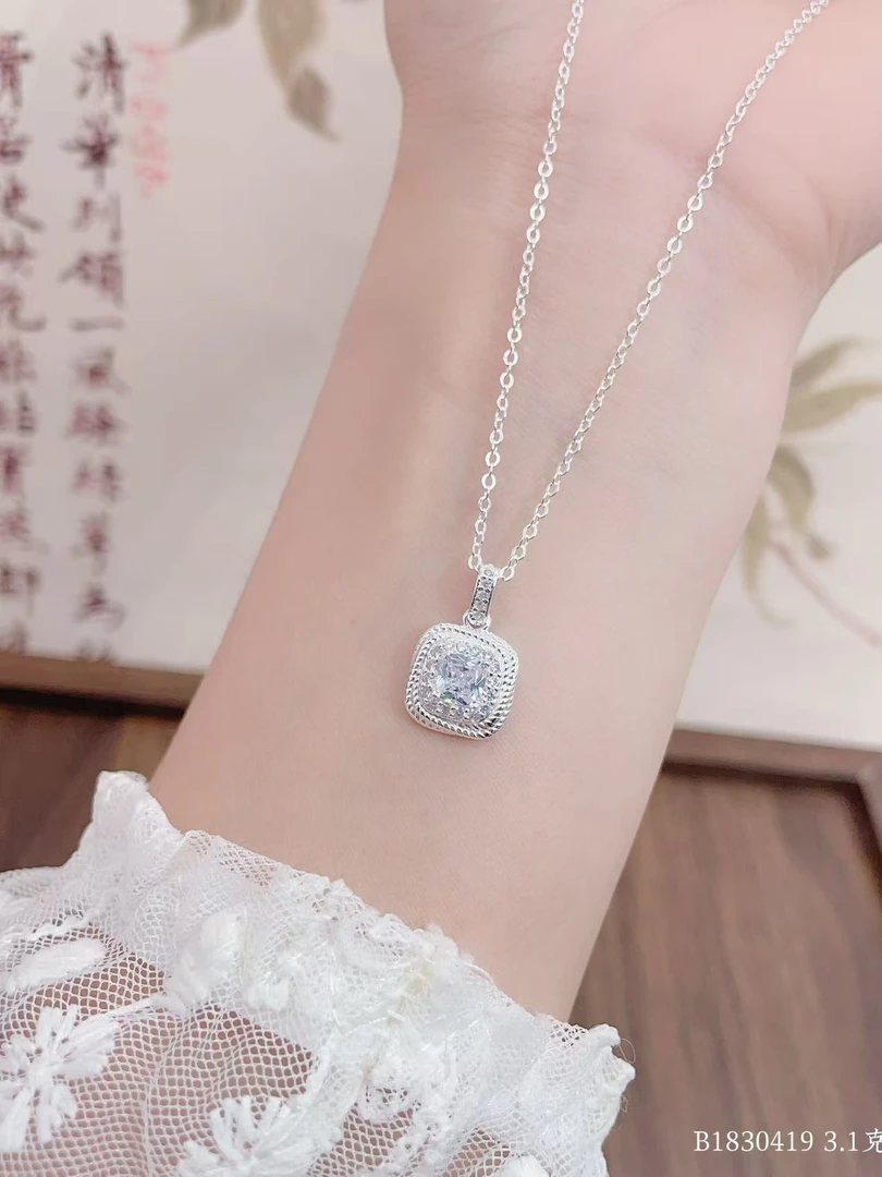 足银银制品 手工气质轻奢时尚百搭小众简约坠链手工气质轻奢时尚
