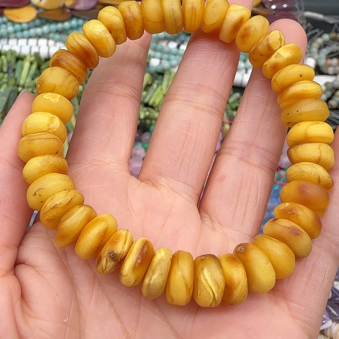玛瑙/玉髓合金珠宝半成品蜜蜡约10mm单圈一条