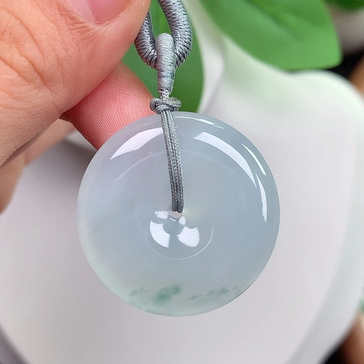 翡翠未镶嵌颈饰平安扣 28.8x5.0mm