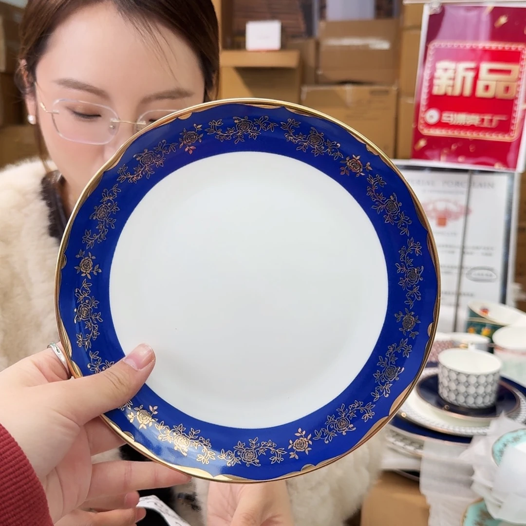 骨瓷高骨骨瓷8英寸20cm平盘一只外贸骨瓷