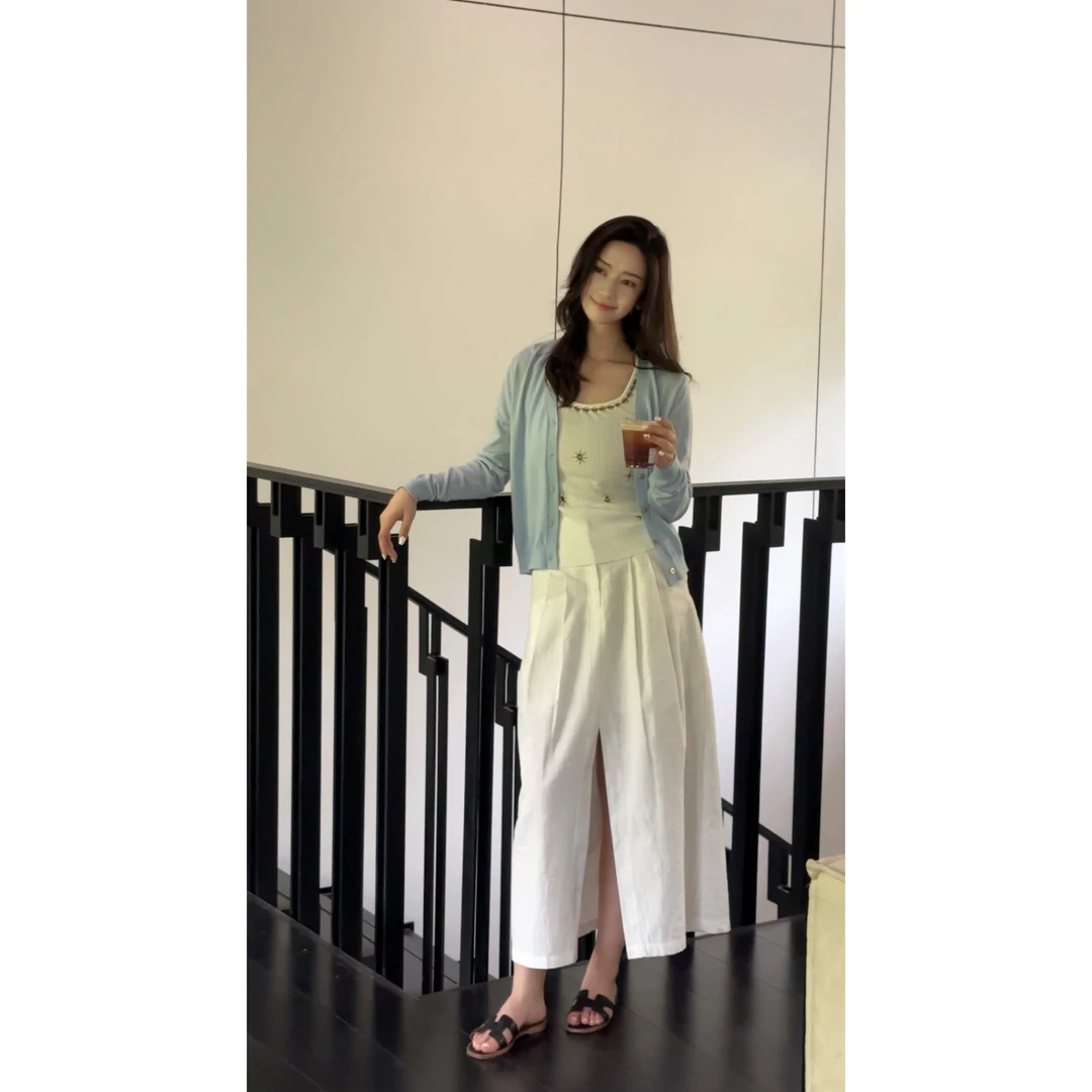 【思意专属】气质舒适时尚休闲百搭v领开衫KS2565