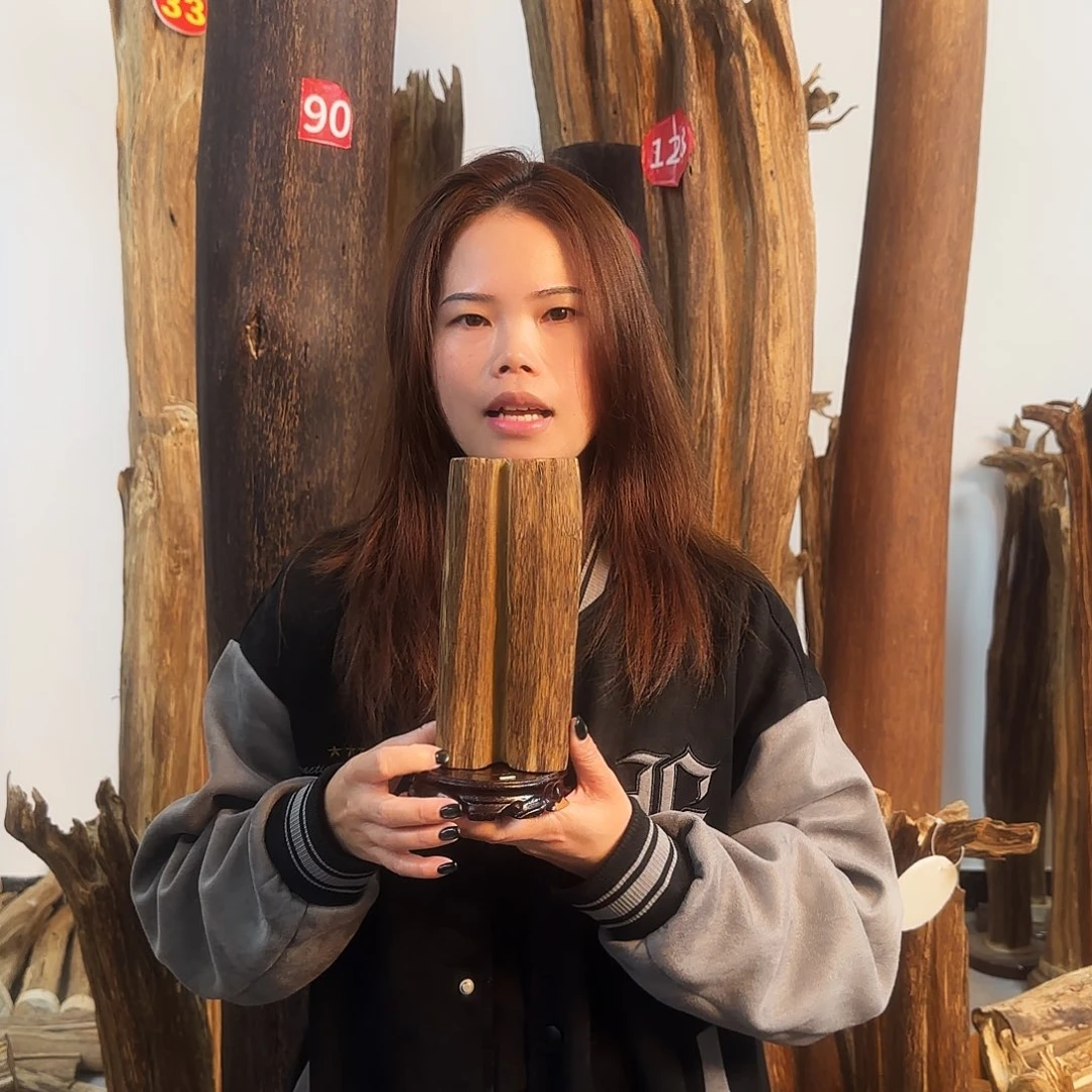 沉香摆件天然沉香原木摆件➕底座
