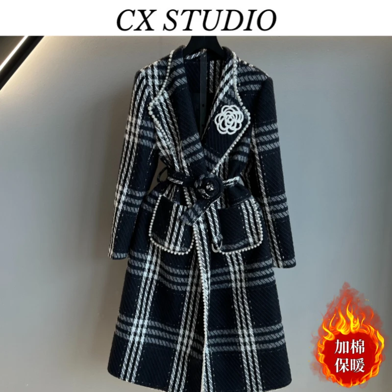 （QC）编码85 经典收腰轻奢气质时尚秋季毛呢大衣(定制女装）TG329