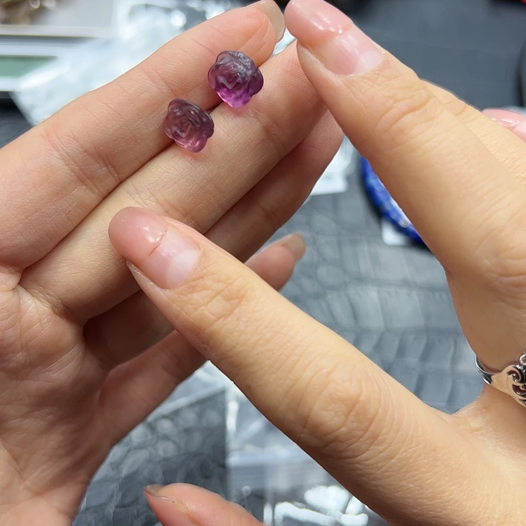 银S925镶嵌手链烟晶莹石花耳钉