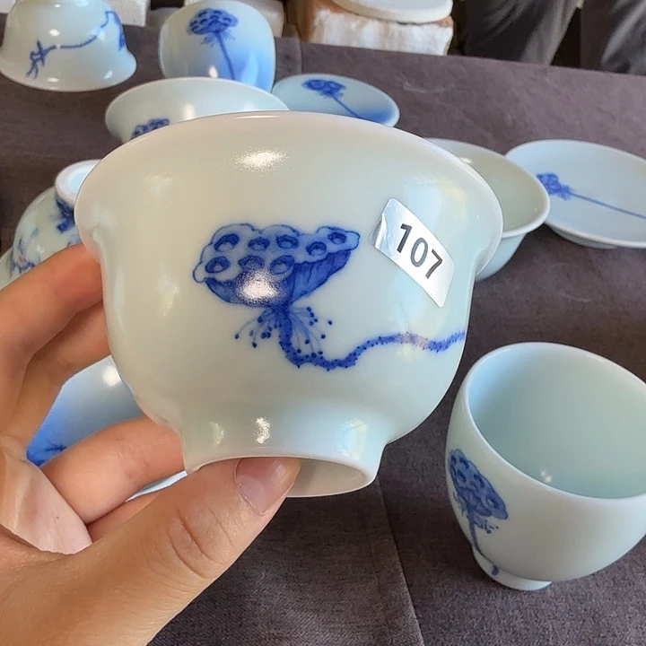 天真不开片青花容量80毫升