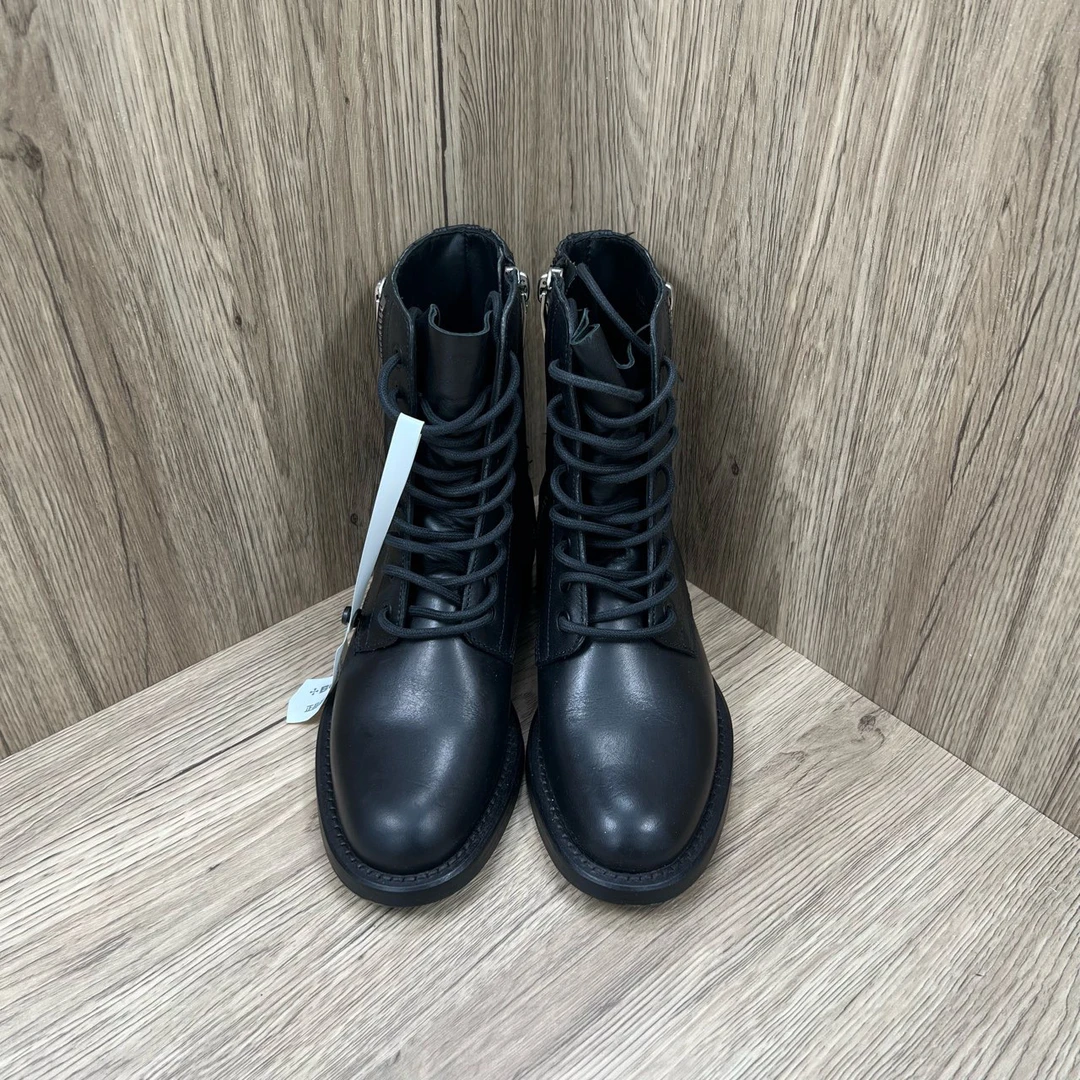 95新 YSL/圣罗兰 黑色拉链马丁靴 35码/98新/9800/无配件