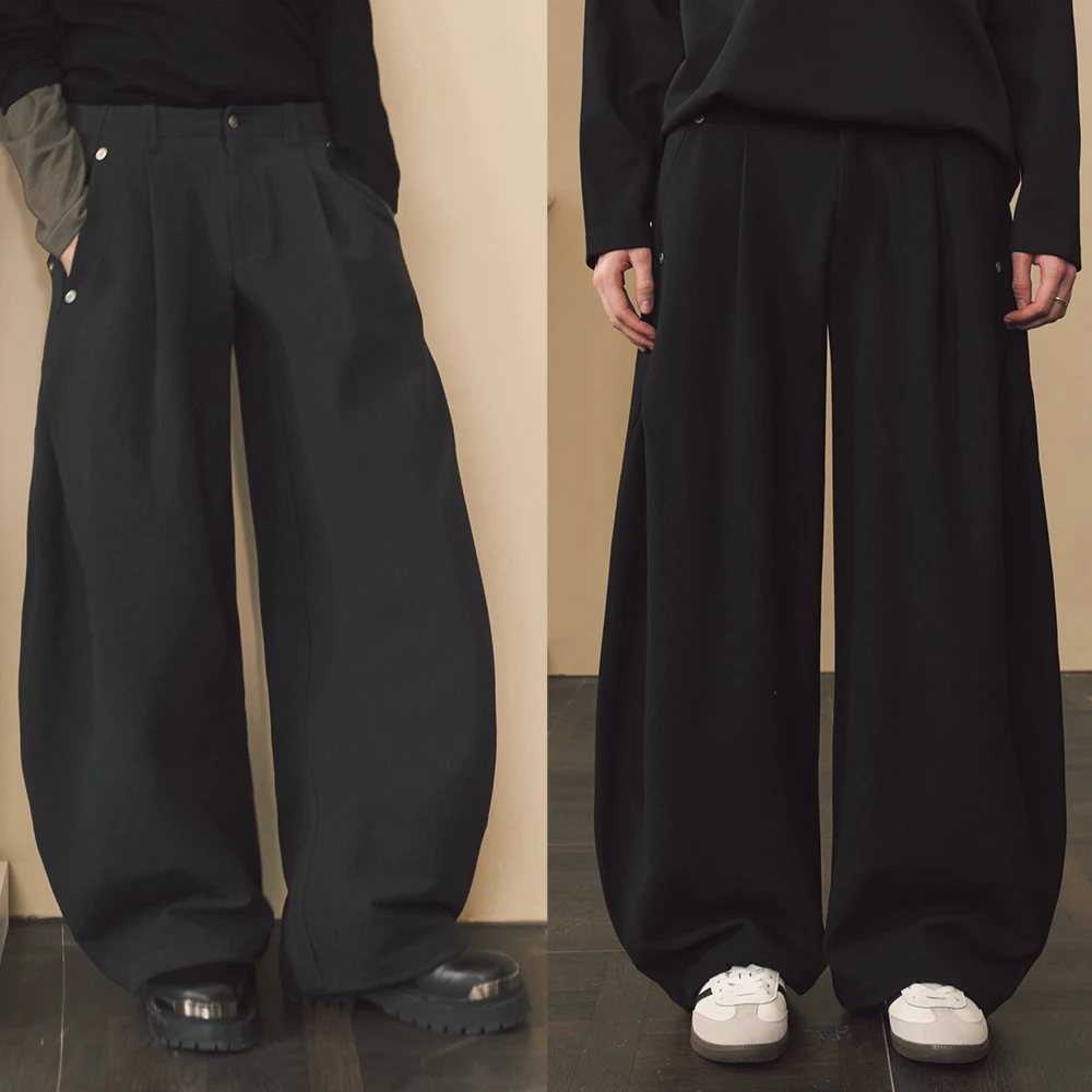 3676  加绒加厚秋冬立体裁剪阔腿休闲裤 w135-27362