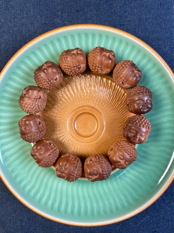 沉水横纹黑肉佛头老山檀香高品质手串1.85*13颗