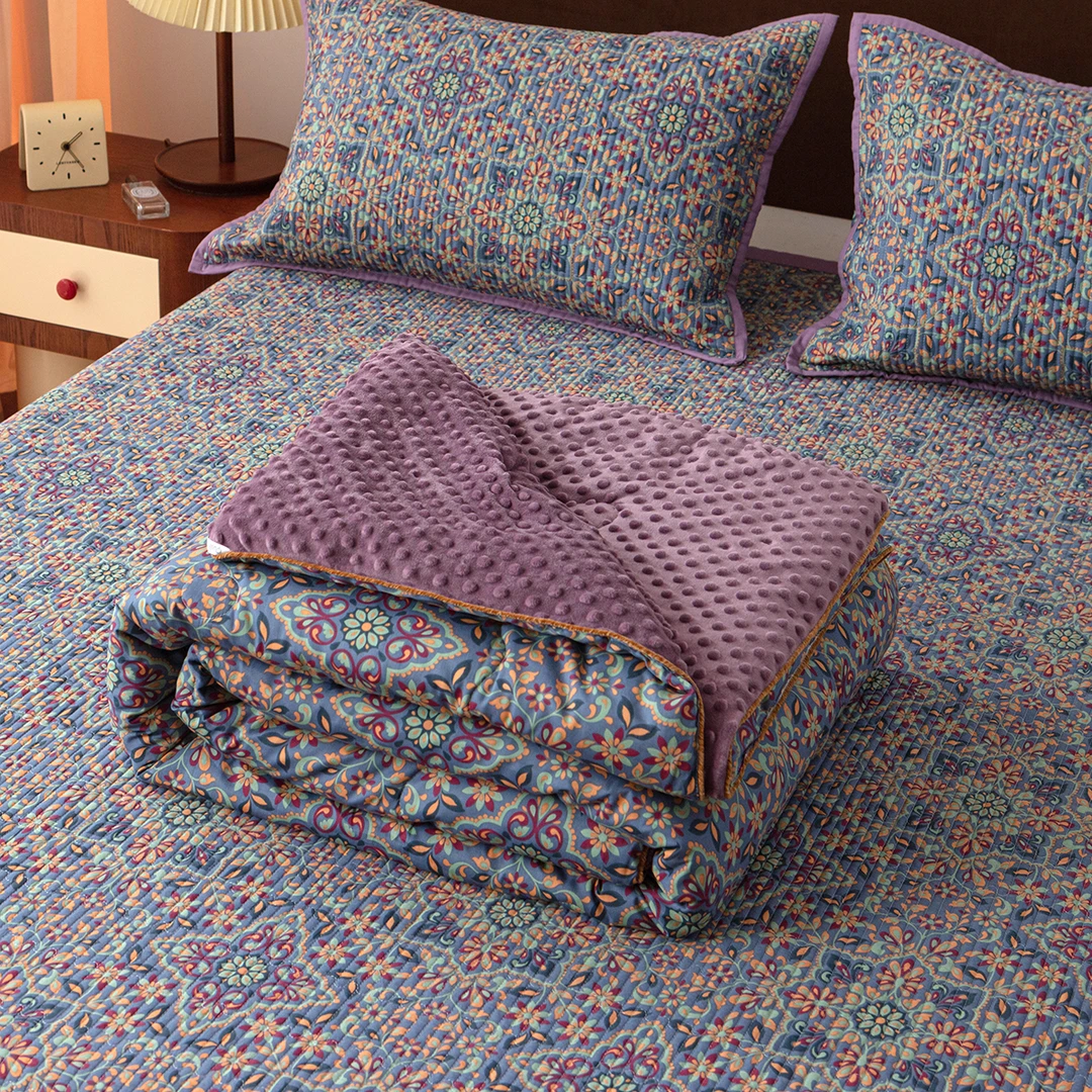 【雅趣】瑾瑜 全棉韩版床盖+枕套/豆豆被/单被套 亲肤柔软~可机洗