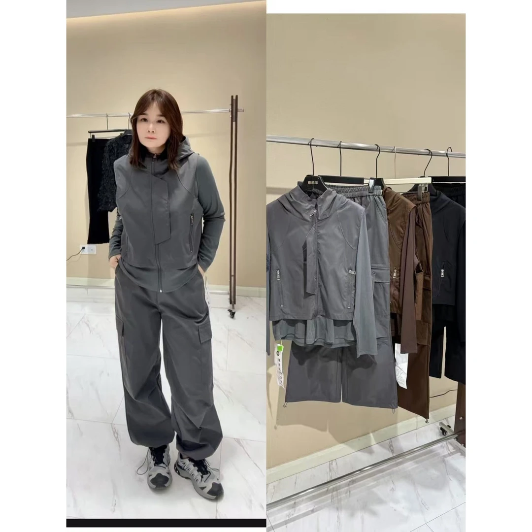 维维家 8890休闲假两件上衣工装裤套装