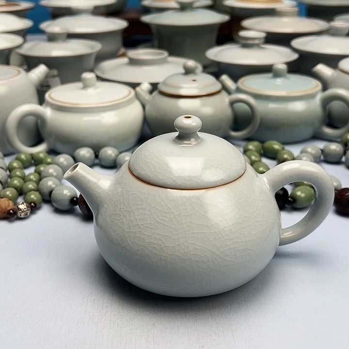 杯仿古月白釉梨壶原矿原釉原产地