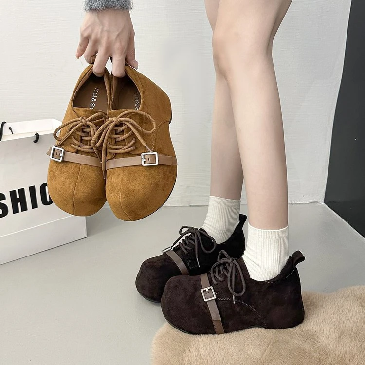 7CM全包勃肯鞋女2025年秋季新款一脚蹬复古厚底内增高