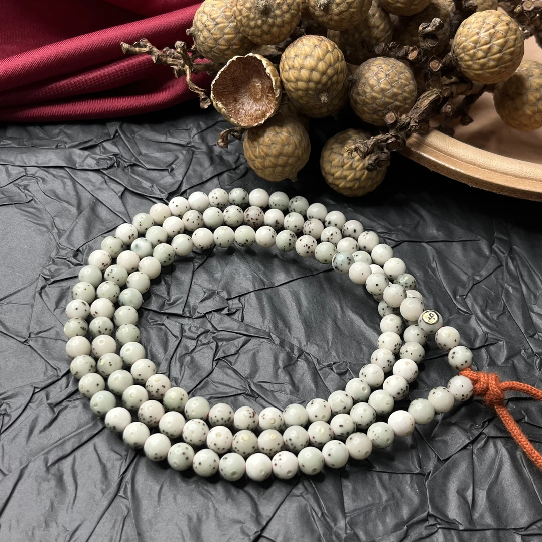发烧级6三分之二留白冰糖玉化圆珠星月菩提手串FS6BTYHYZ1330818