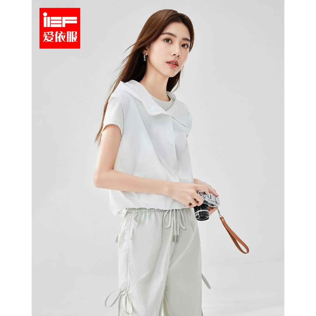 IEF/爱依服2025夏季新款美式简约休闲运动风宽松百搭薄款马夹上衣