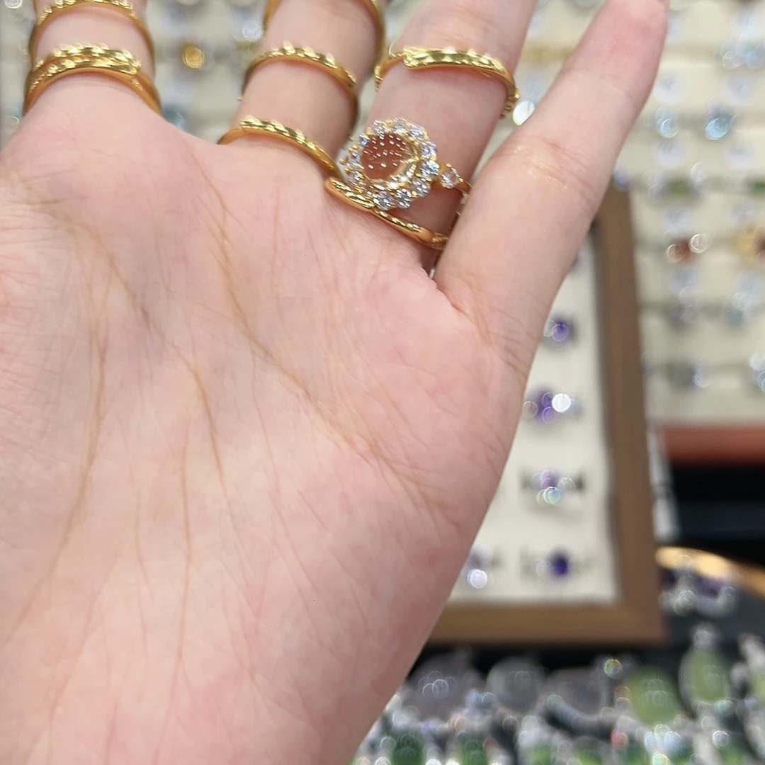 幼****戒指黄晶银S925镀金镶嵌