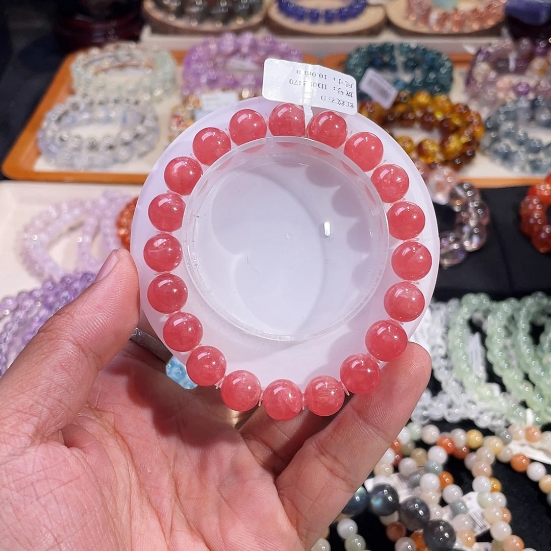 菱锰矿（红纹石）未镶嵌手链精品红纹石10mm