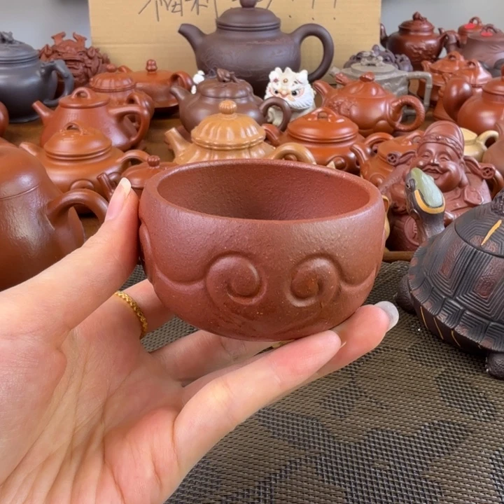 紫砂茶壶如意杯紫泥