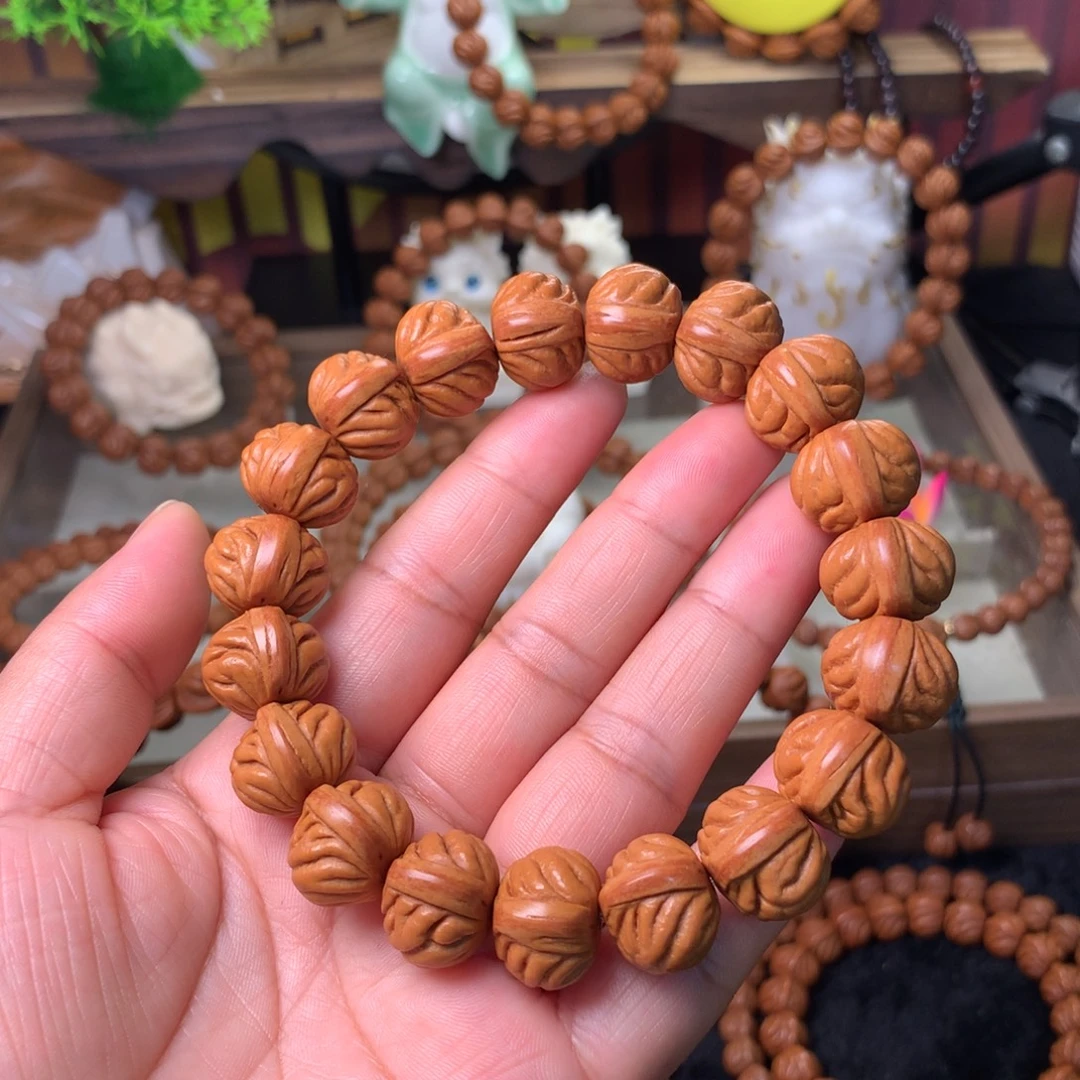 桃核吊坠玉脊龙手串16