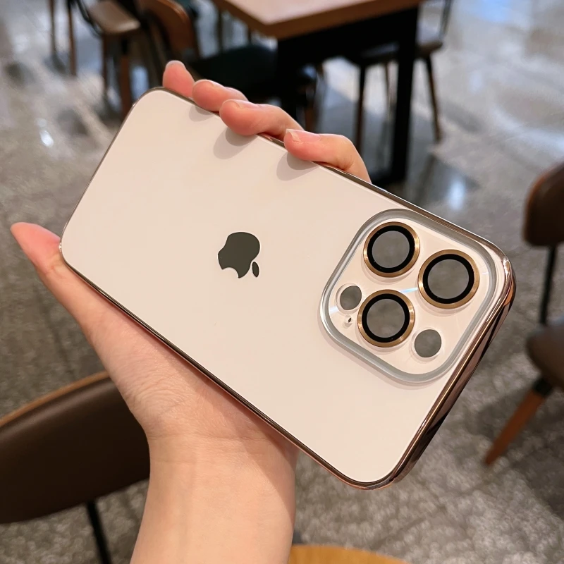 适用苹果16/15/14/13/12镭射金属镜头iPhone16Promax高级感手机壳