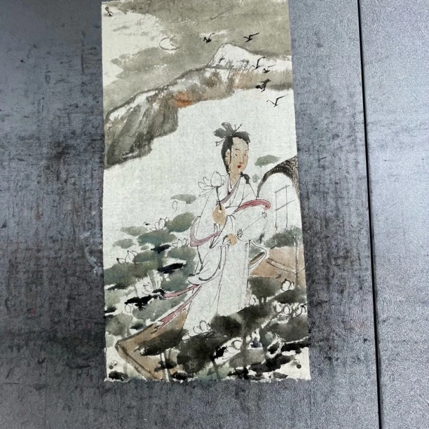 一山《人物小品》35x70cm