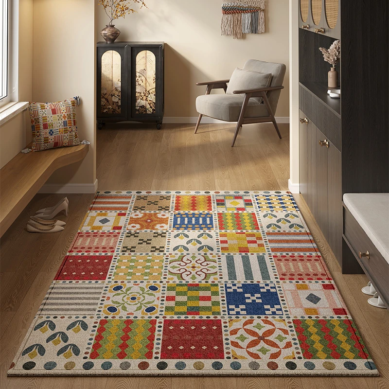 民族风美式高级感入户门地垫家用玄关脚垫耐脏脚垫进门垫地毯定制