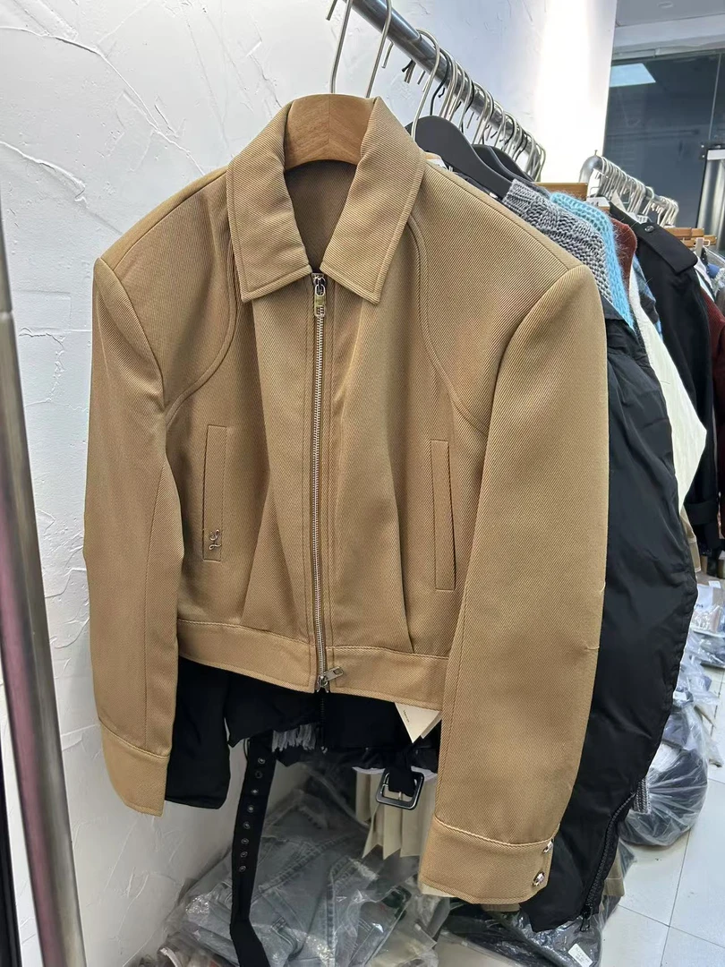 深圳南油早春新款 卡其色洋气小夹克外套